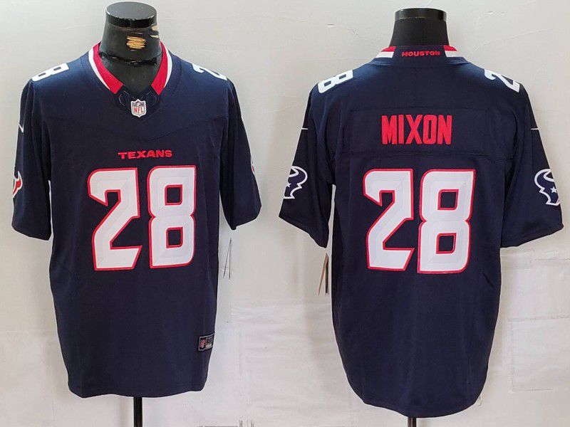 Men Houston Texans 28 Mixon Black Three generations 2025 Nike Limited NFL Jersey style 2